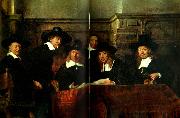 REMBRANDT Harmenszoon van Rijn styresmannen for kladeshandlarskraet oil on canvas